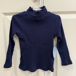 NWT Little English Solid Navy Ribbed Turtleneck 4T
